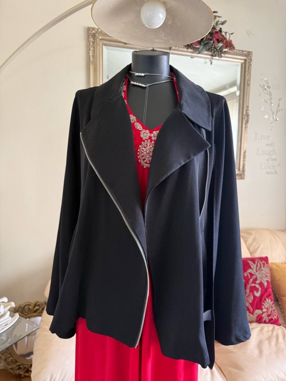 Amii Black Cape with Subtle Sheen